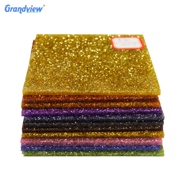 3mm Glitter  Pink color Acrylic Sheets For Artwork Processing decorate